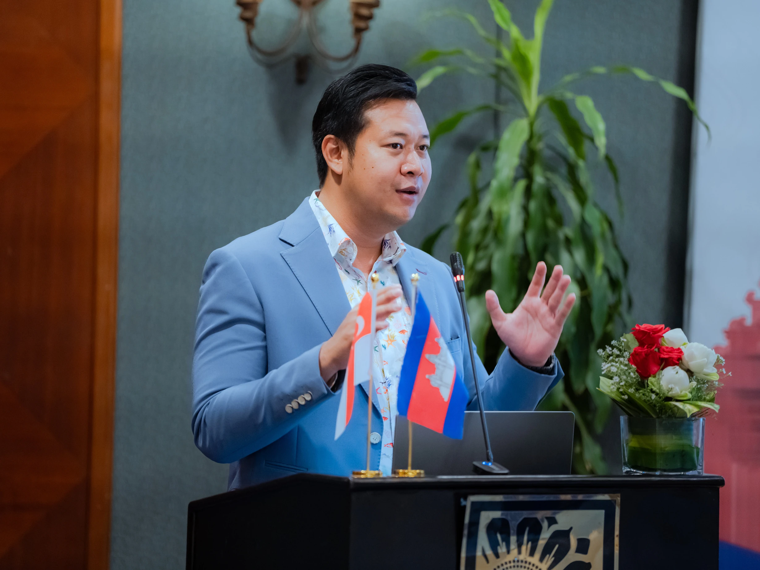 Sok Sopheakmonkol speaking at a business event